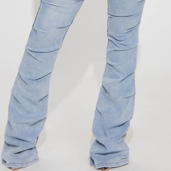 Fashion Nova! Womens Stacked  Bootcut Jeans With High Stretch Size 16! - Picture 5 of 10